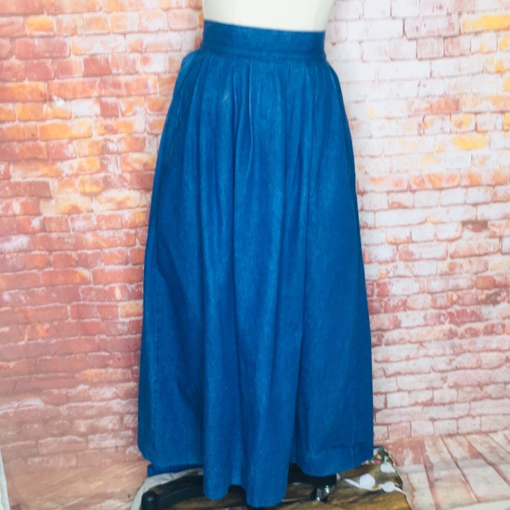 Sperry Blue Denim Midi Skirt
